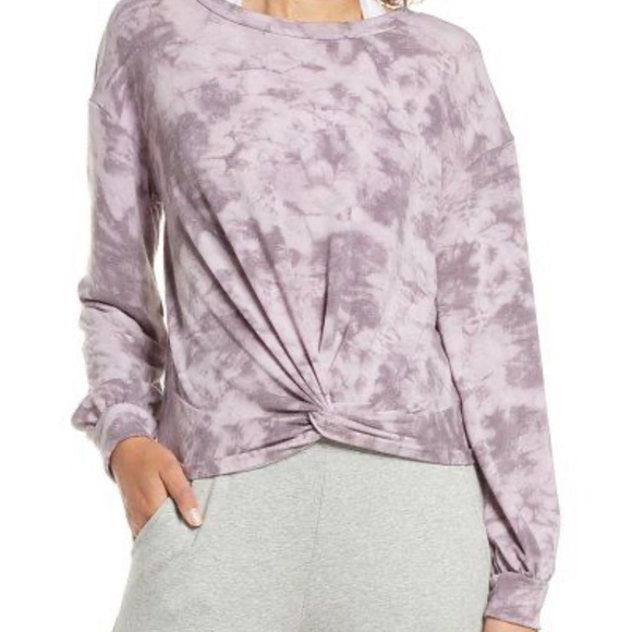 Zella Tops - Zella front twist tie dye pullover